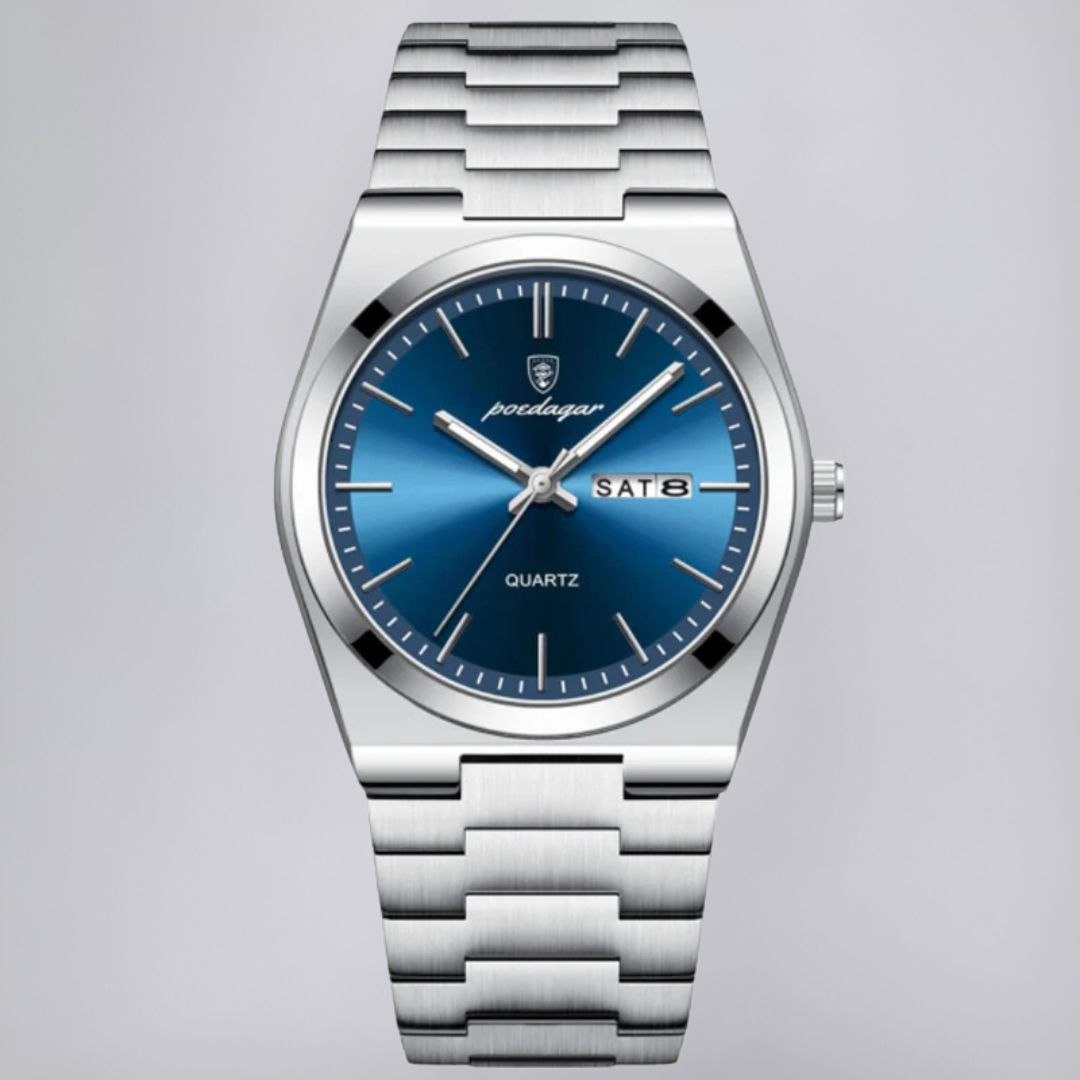 Luxury Green Face Date Stainless Steel Watch