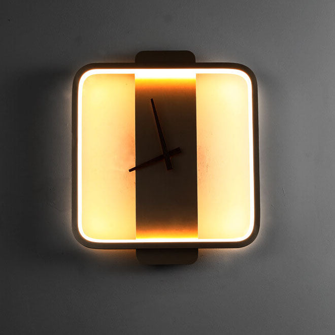 Contemporary Round LED Wall Clock Lamp