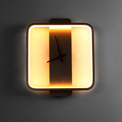 Contemporary Round LED Wall Clock Lamp