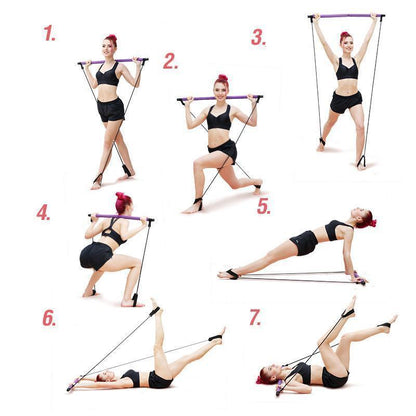 Compact Home Pilates Exercise Bar Set