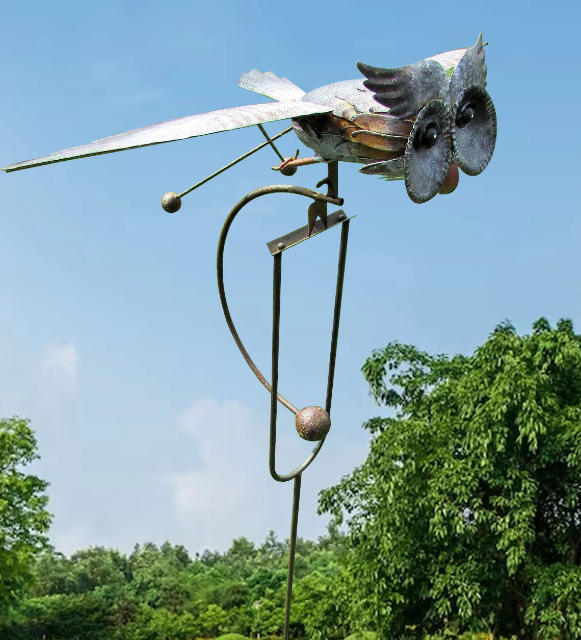 Colorful Outdoor Windmill Spinner with Garden Stake