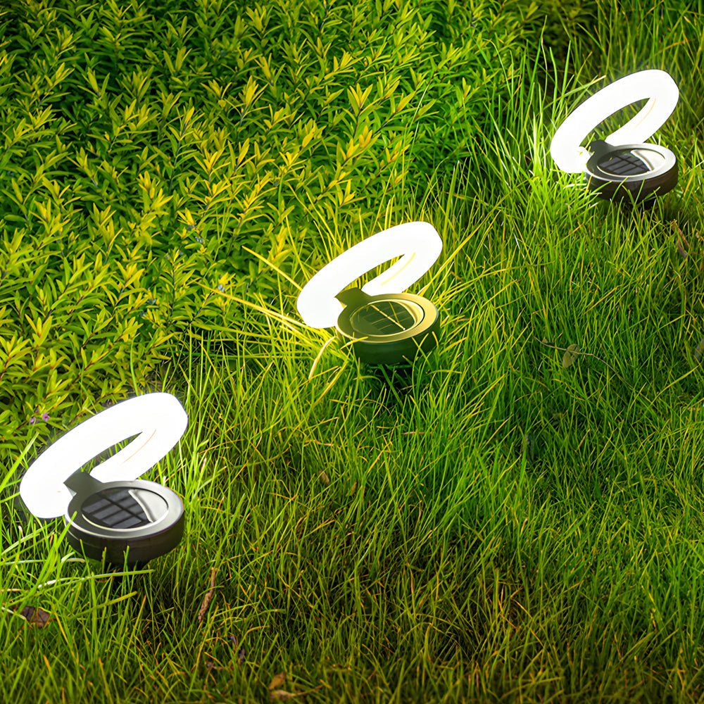 4PCS Round Folding Solar Patio Lamp Set - Contemporary Outdoor Lights - Cofik