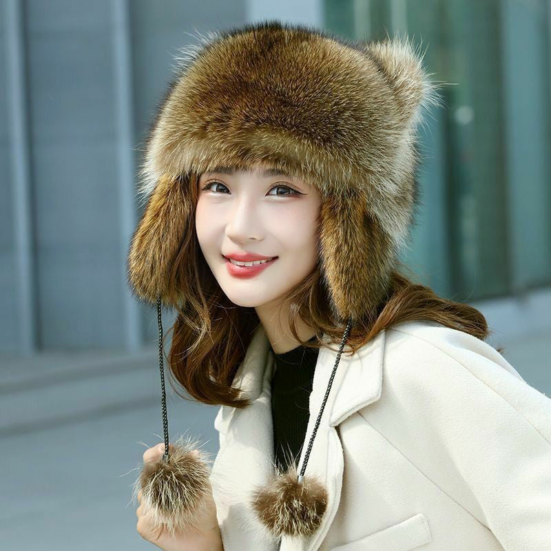 Adorable Faux Fur Raccoon Parent Kid Hat