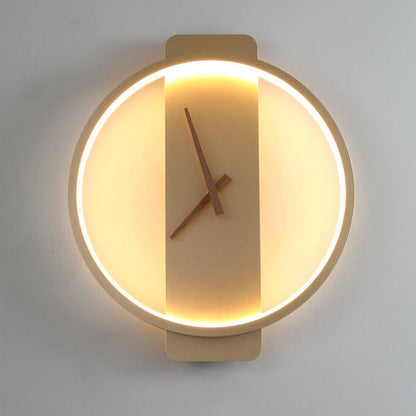 Contemporary Round LED Wall Clock Lamp