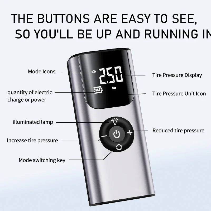 Portable Wireless Car Tyre Inflator Pump