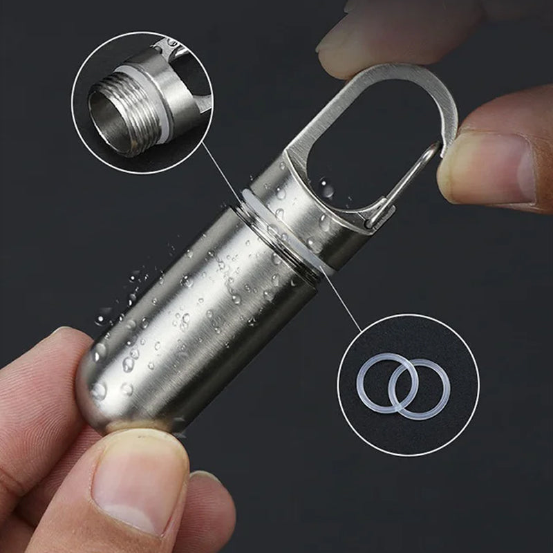 Travel Mini Pill Box Stainless Steel Case