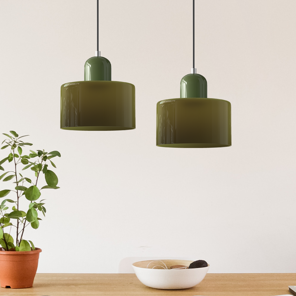 Sleek Contemporary Glass Pendant Light For Kitchen Island
