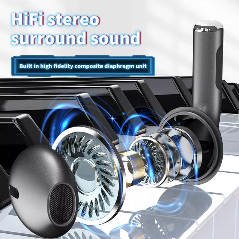 Wireless Bluetooth Headphones with Mic Display