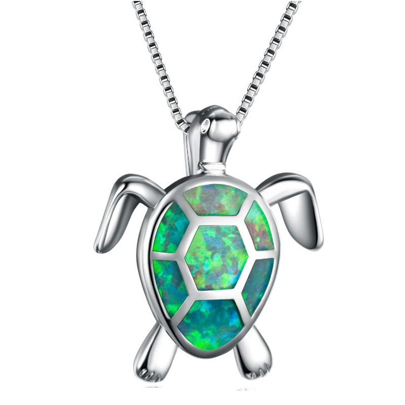 Ocean Blue Turtle Pendant Necklace - Cofik