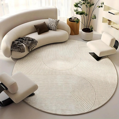 Non-Slip Round Rug in Nordic Style