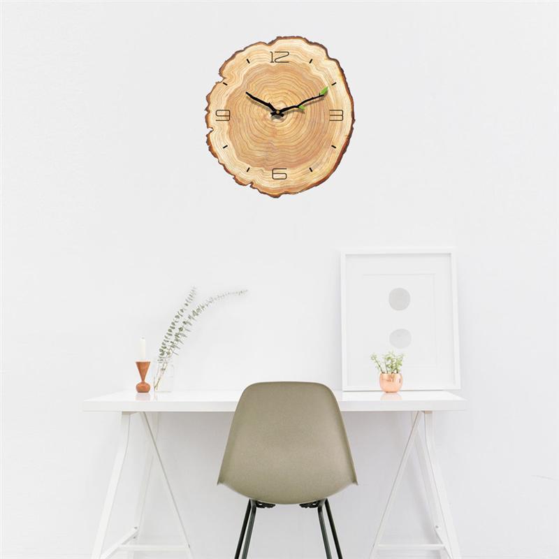 Natural Wood Round Wall Clock