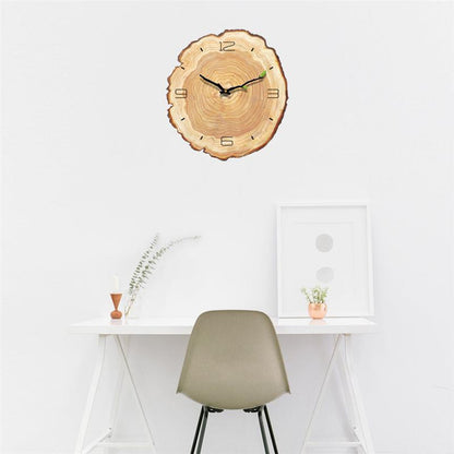 Natural Wood Round Wall Clock