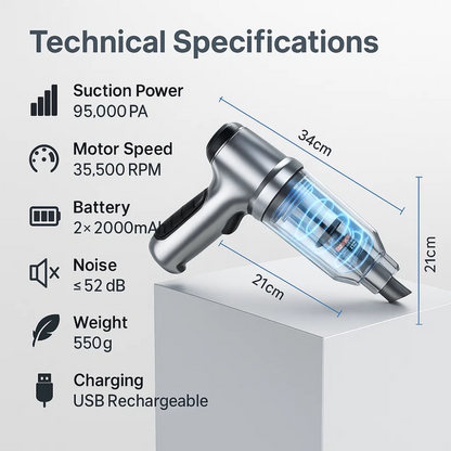 Portable Car Vacuum - Compact Auto Cleaner