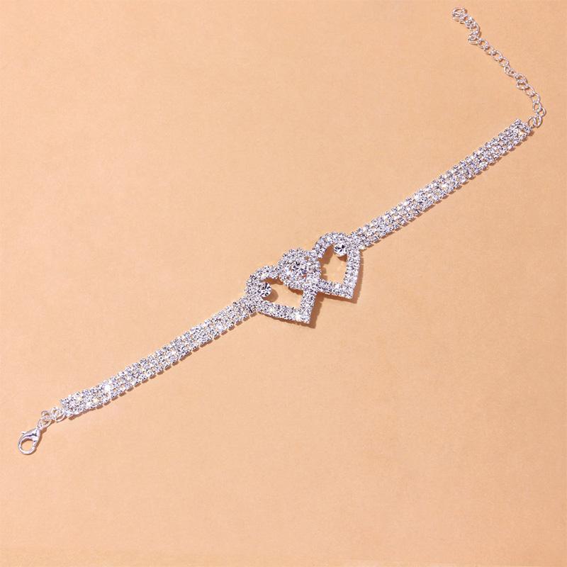 Sparkly Heart Chain Anklet