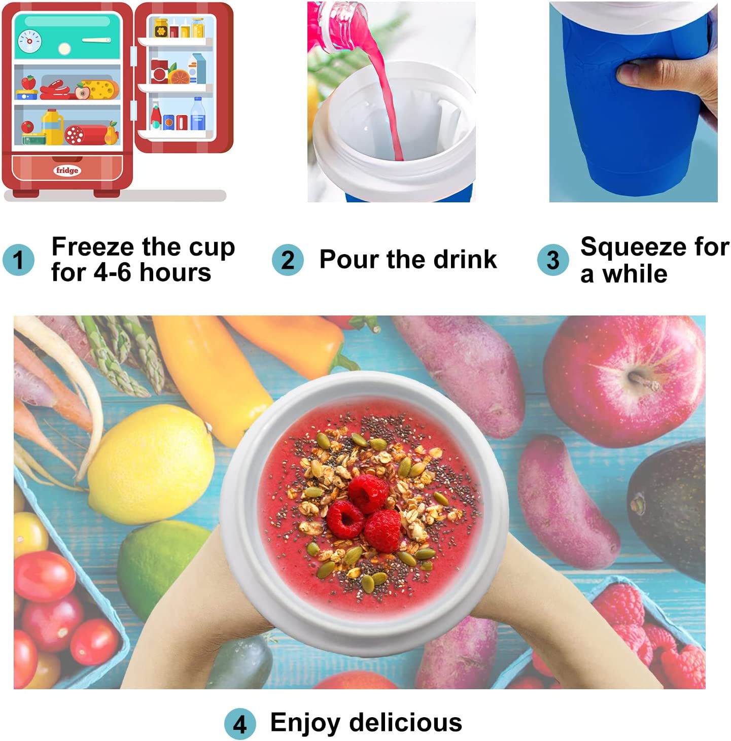 Colorful Fun Ice Slush Cup