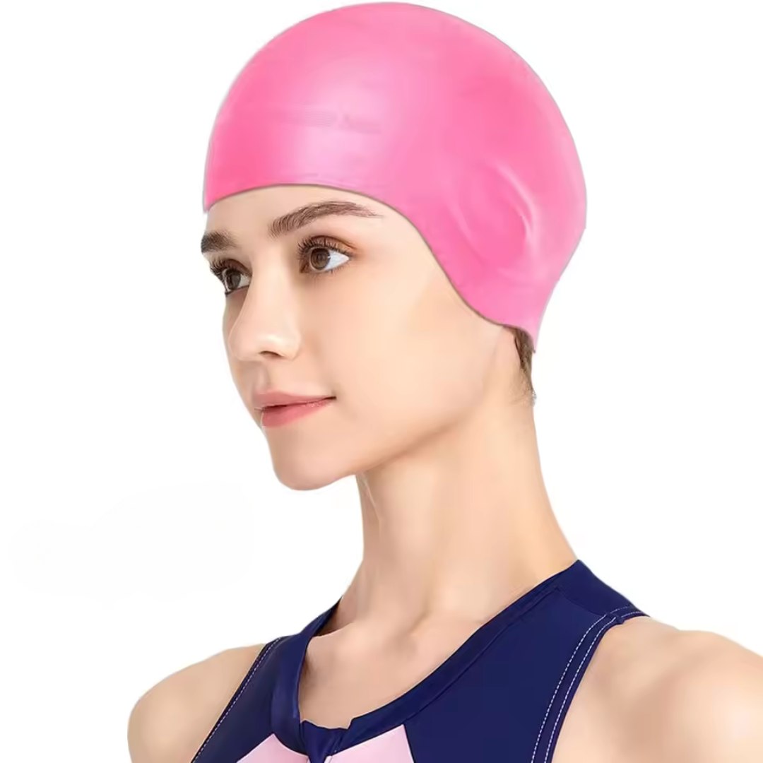 Soft Silicone Swimming Cap for Women with Ear Guards