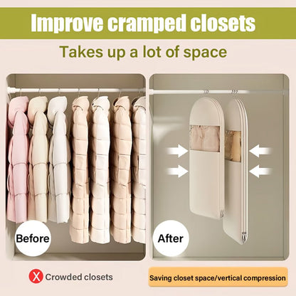 Compact Closet Hanging Storage Bag with Easy Zipper