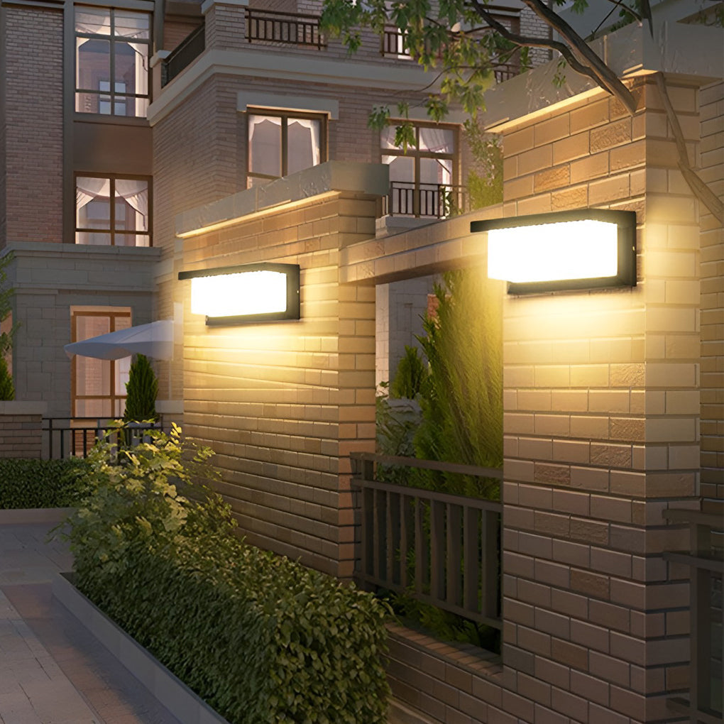 Outdoor Solar Powered Black Wall Sconce Light