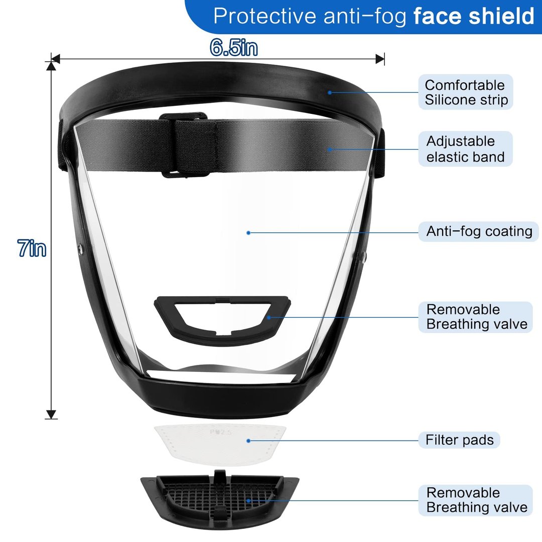 Clear Safety Full Face Protective Mask Shield