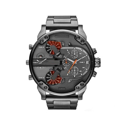 Modern Stainless Steel Quartz Chrono Watch