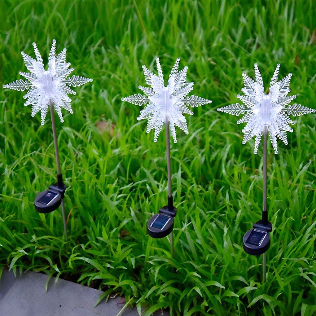 2PCS Colorful Ice Decor Waterproof Solar LED Garden Light