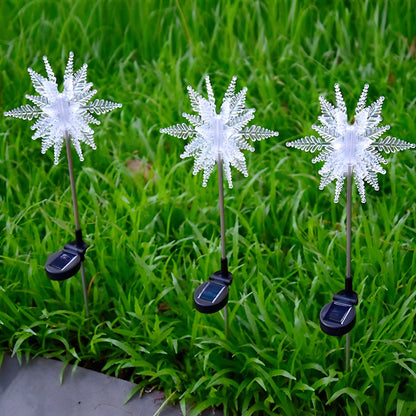 2PCS Colorful Ice Decor Waterproof Solar LED Garden Light