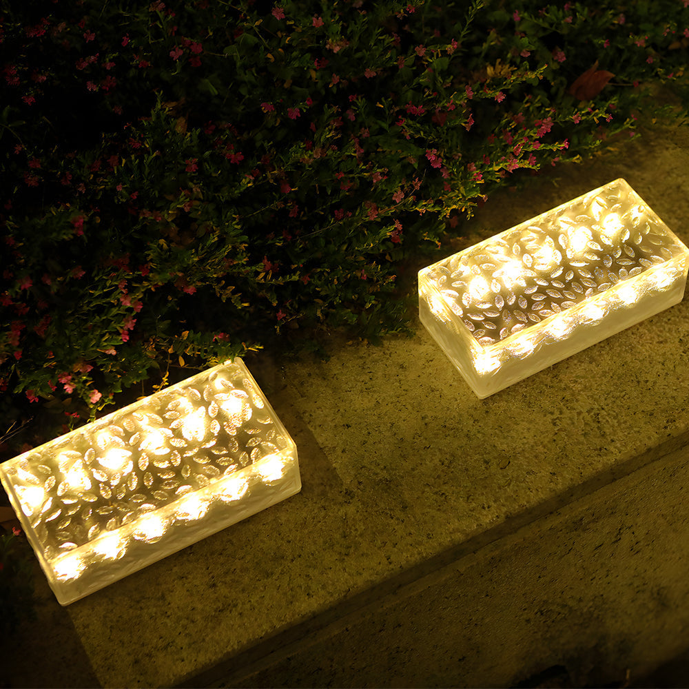 Outdoor Solar Powered Step Lights - 2 Pack Rectangular Deck Lights - Cofik