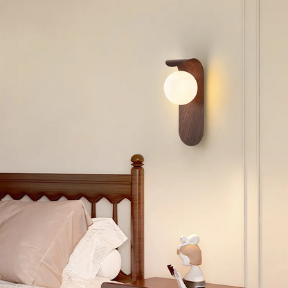 Brown Wooden Wall Light – Contemporary Style - Cofik