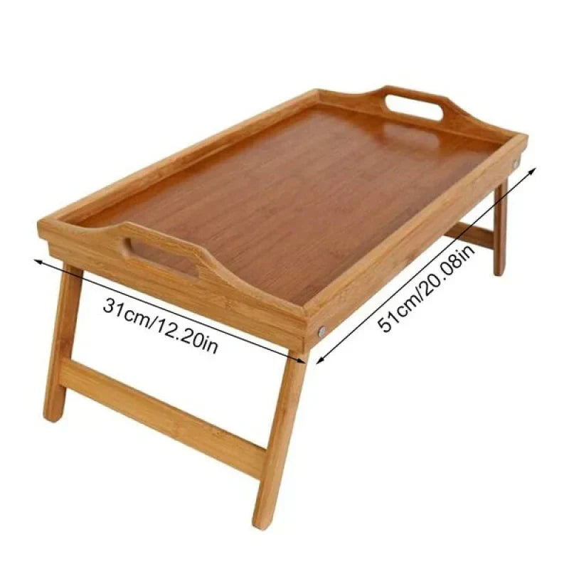 Portable Wooden Bedside Breakfast Tray Table