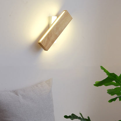 Adjustable Simple Wooden LED Wall Light Fixture
