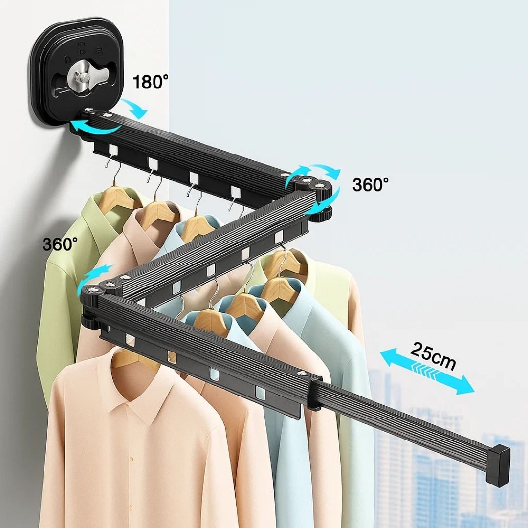 Compact Folding Wall Hanger Stainless Steel Rack