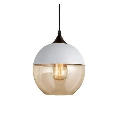 Unique Wooden Glass Hanging Lamp Adjustable