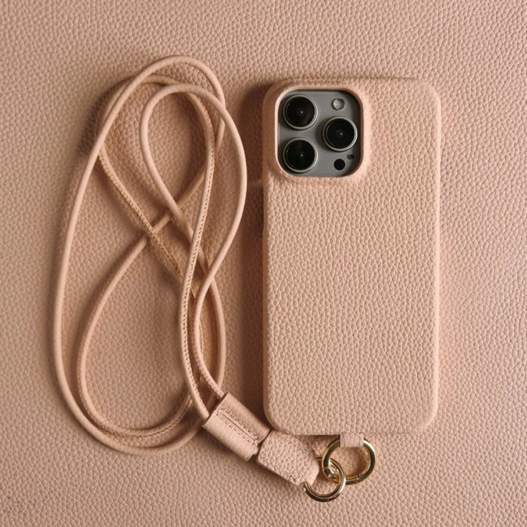 Premium Leather Phone Pouch with Shoulder Strap