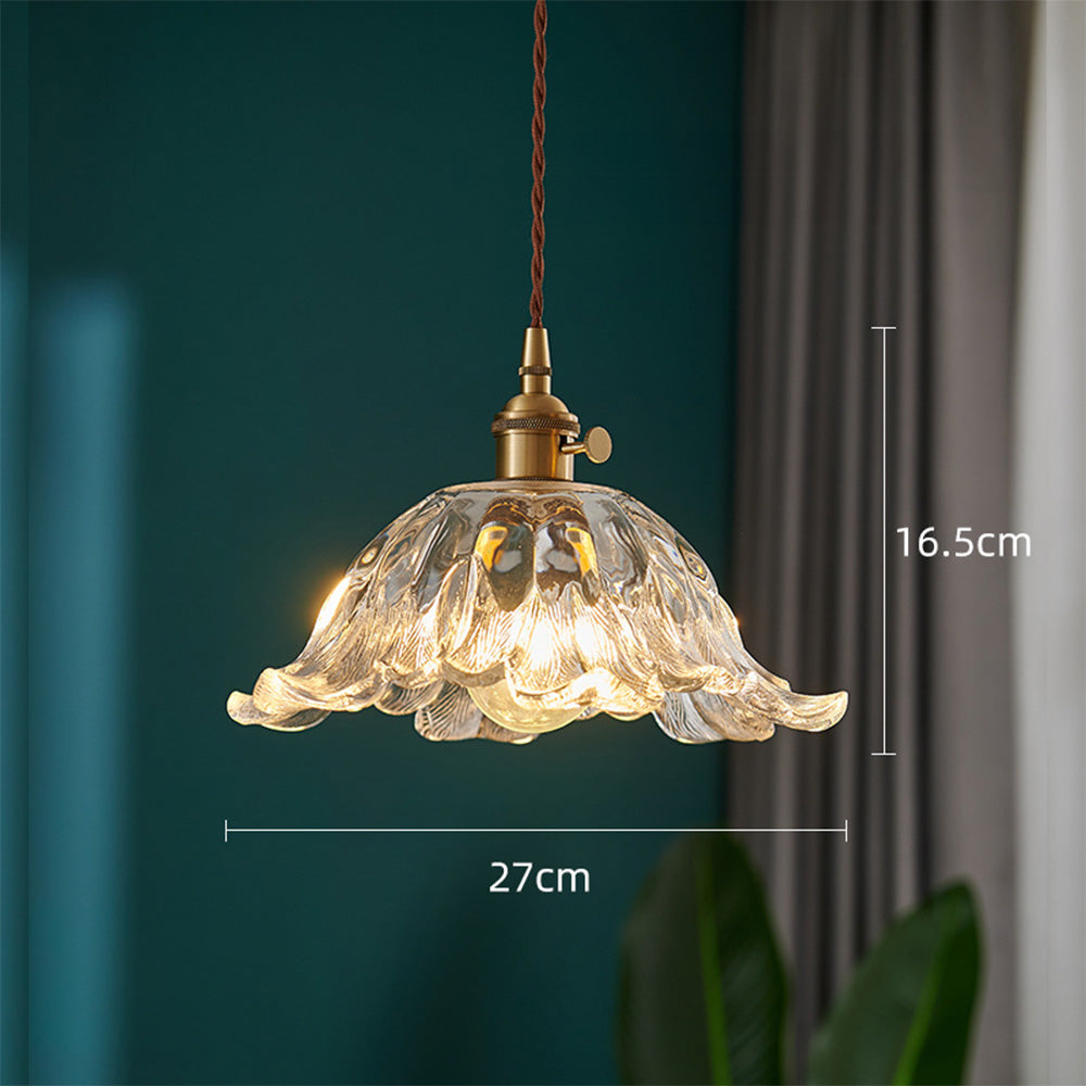 Elegant Floral Hanging Glass Lamp