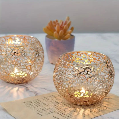 Clear Round Glass Candle Holder
