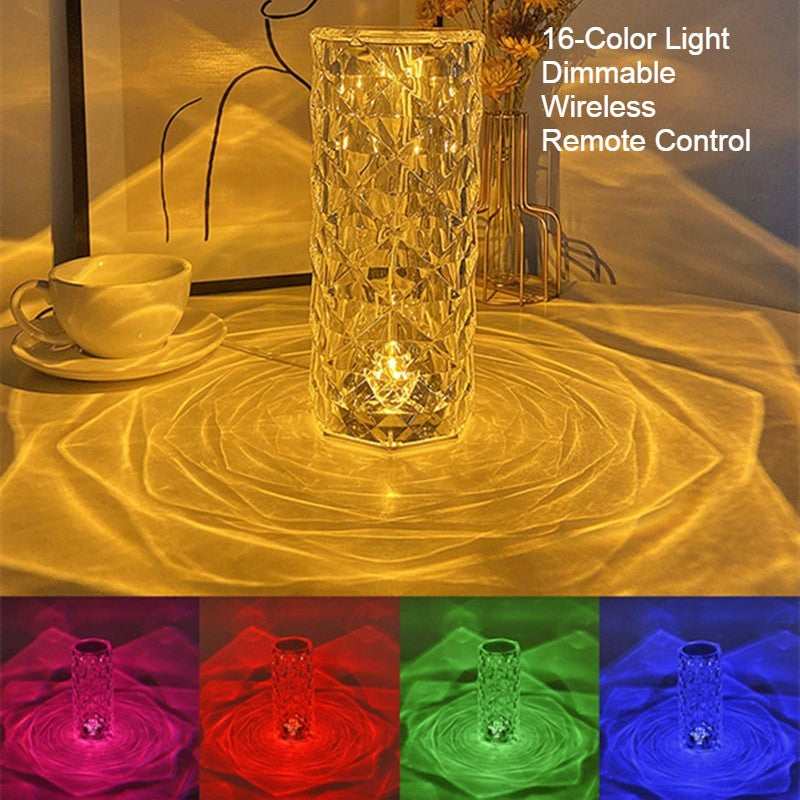 Beautiful Glass Rose Accent Lamp