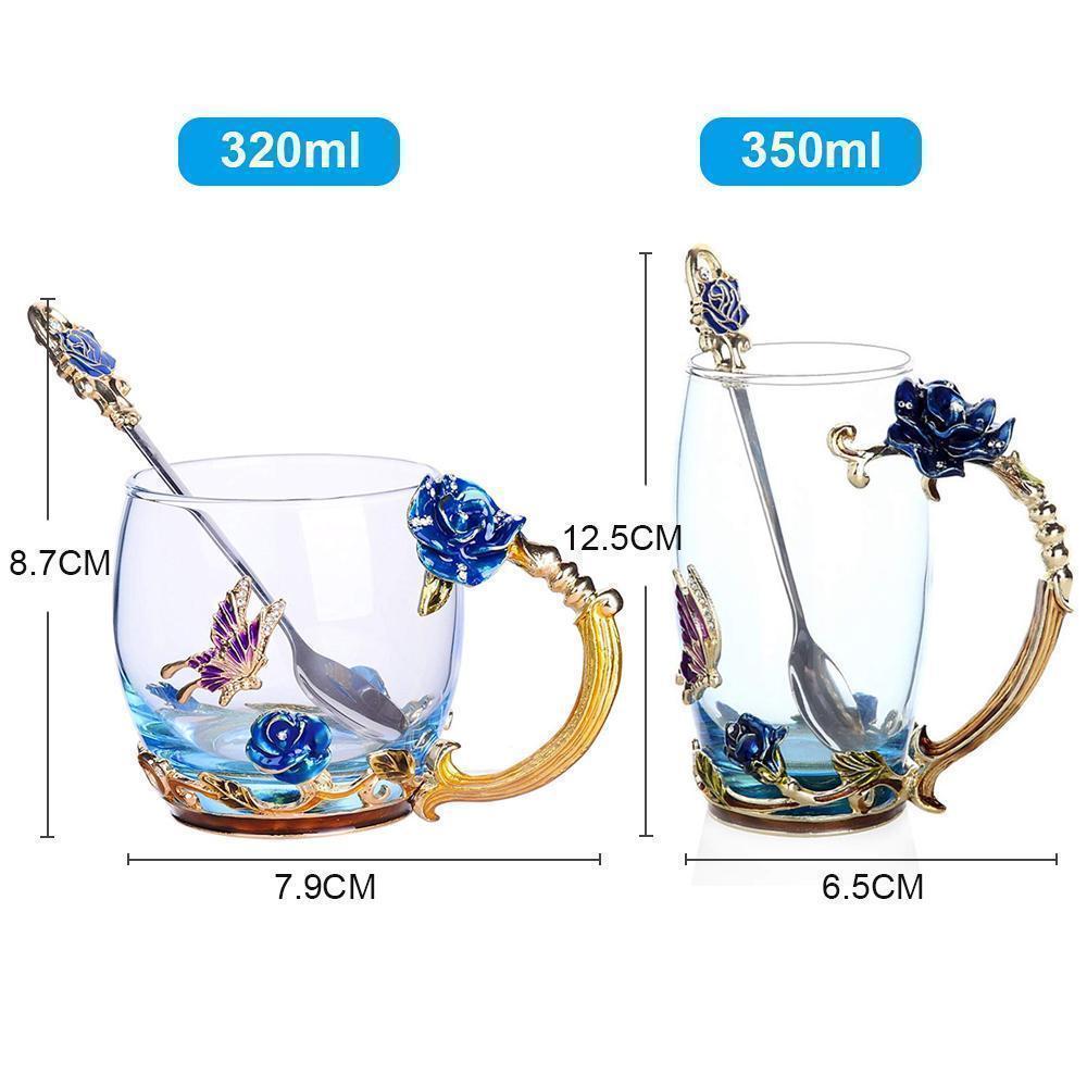 Beautiful Floral Tea Cup Set With Spoon