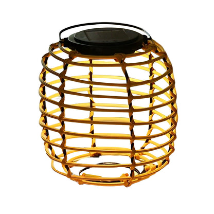 Outdoor Solar Powered Rattan Garden Lamp