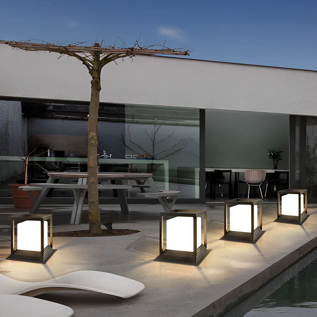 Sleek Black Solar Powered LED Fence Post Lights