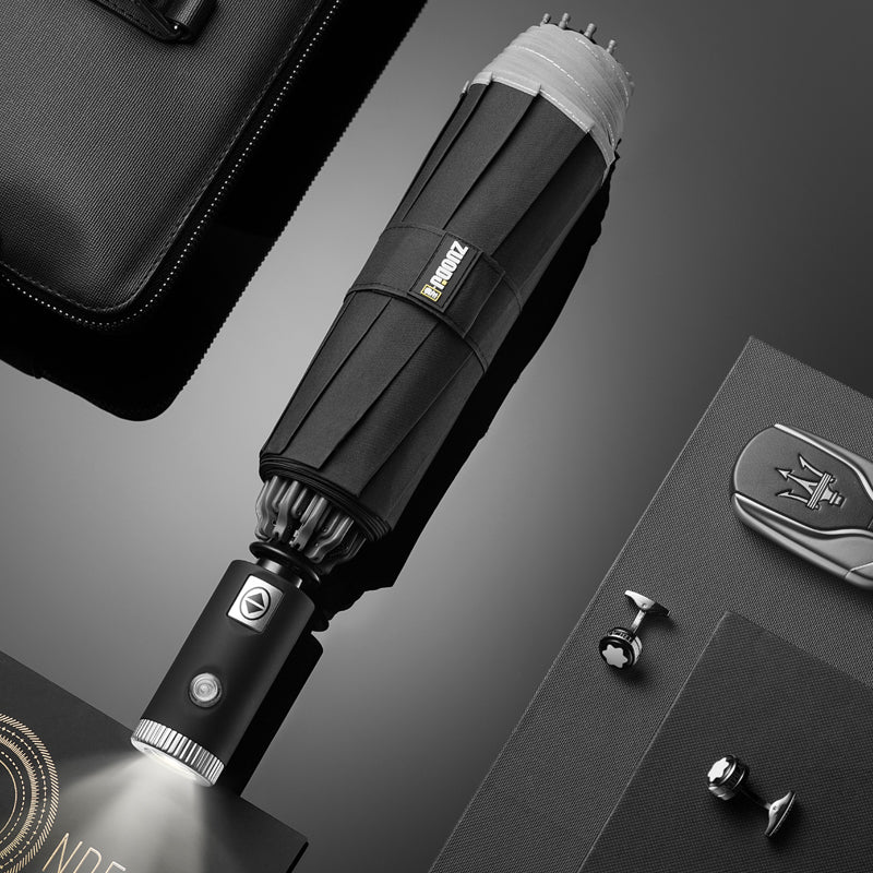 Waterproof Compact Folding Umbrella with LED Lights - Cofik