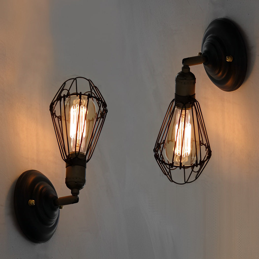 Rustic Metal Adjustable Wall Light Fixture