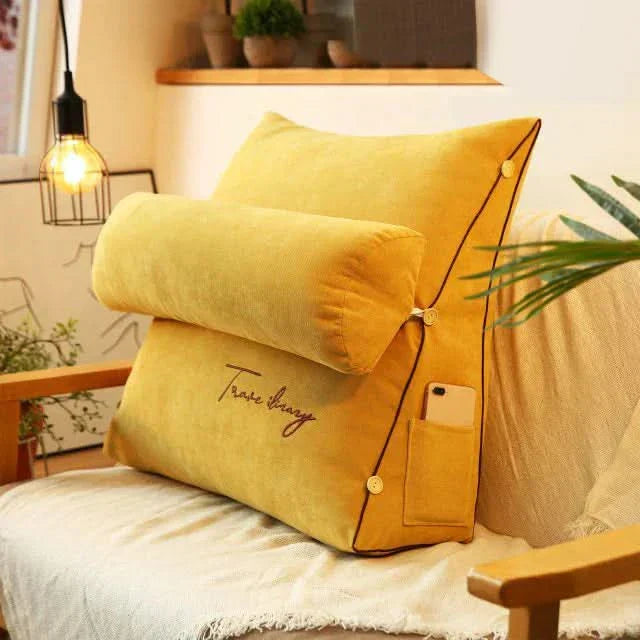 Contour Back Support Pillow with Built-In Neck Rest