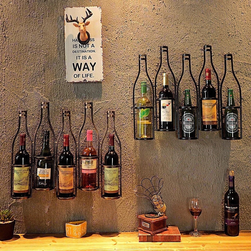Metal Wall Mount Wine Holder