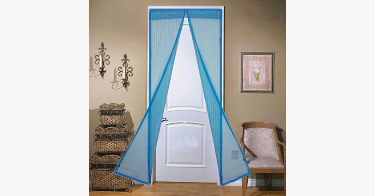 Magnetic Screen Door with Insect Mesh Protector