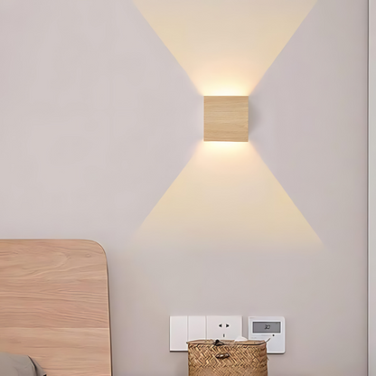 Rustic Wood Square Wall Light - Cofik