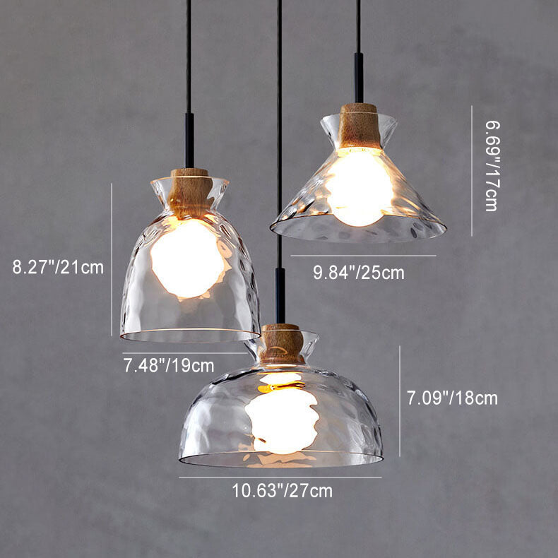 Stylish Wooden Glass Pendant Ceiling Light