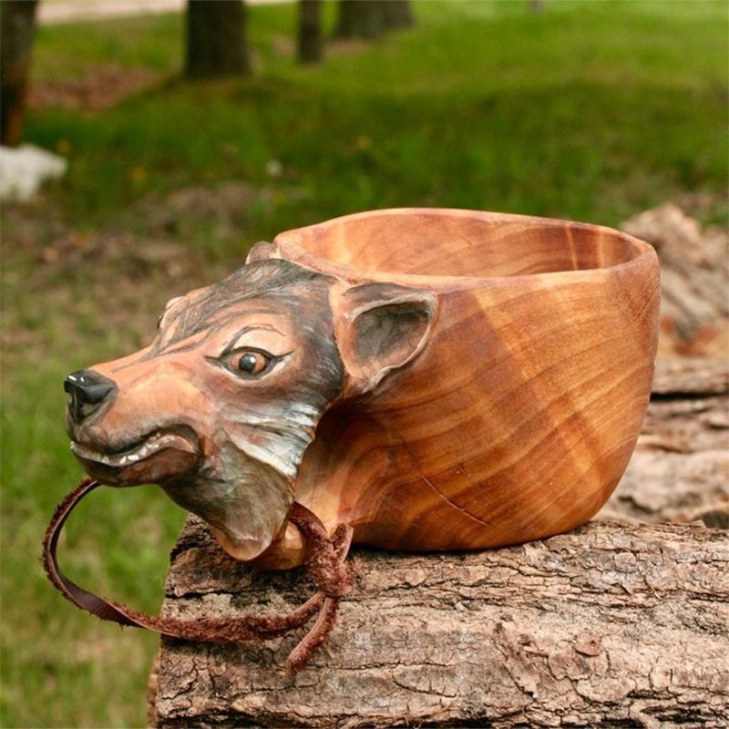 Unique Wooden Animal Coffee Mug