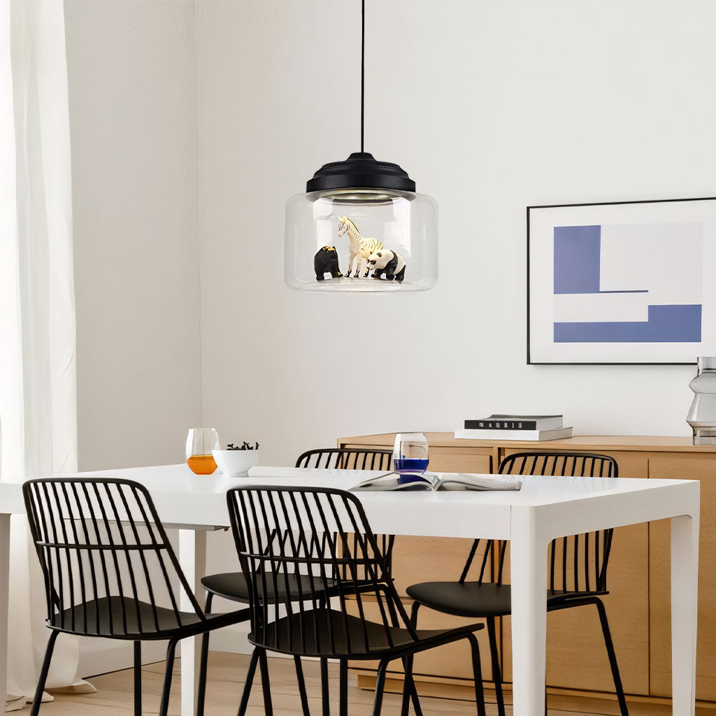 Colorful Kids Glass Pendant Lamp Fun Animal Theme