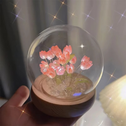 Colorful LED Tulip Bedside Table Lamp