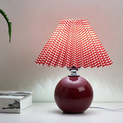 Simple Ceramic Desk Lamp with Folded Shade